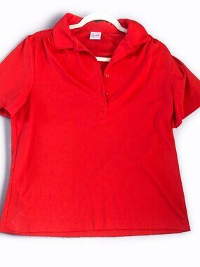 1970'S VINTAGE RED GRAFF POLYESTER SHIRT